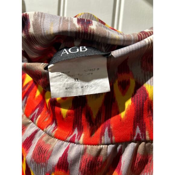 Plus Size Aztec Pull-On Maxi Skirt, w/side split, Size XL (16/18), Pre-owned - Picture 4 of 4